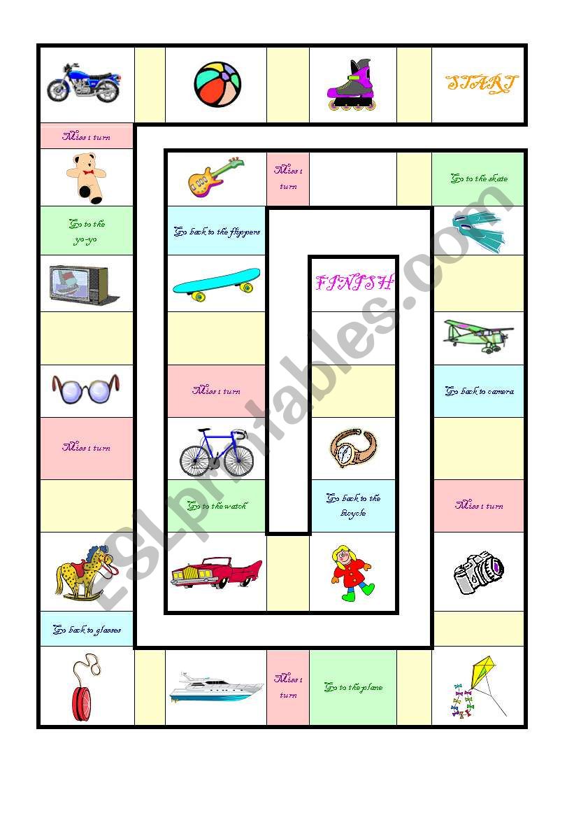 Objects game worksheet