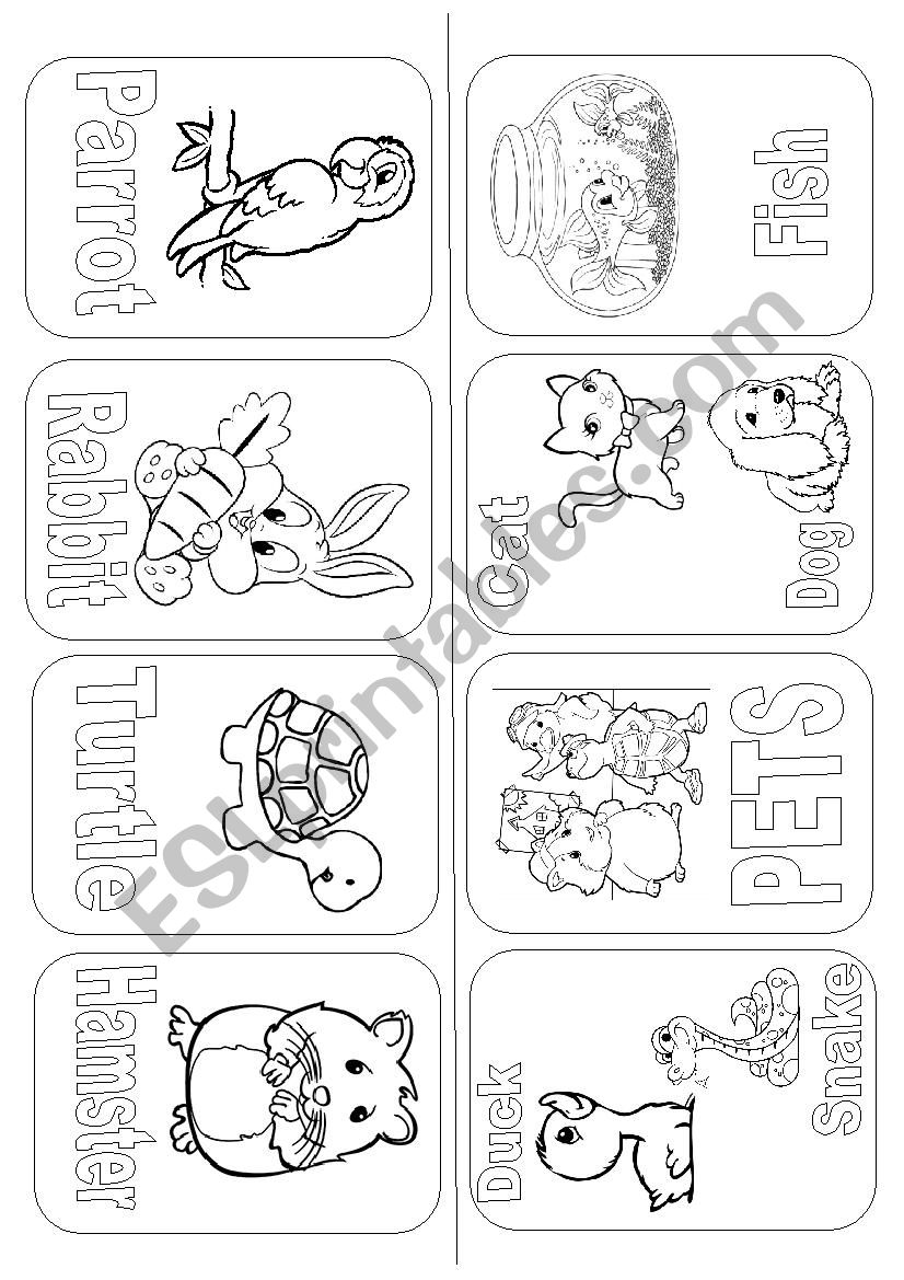 Pets mini-book worksheet