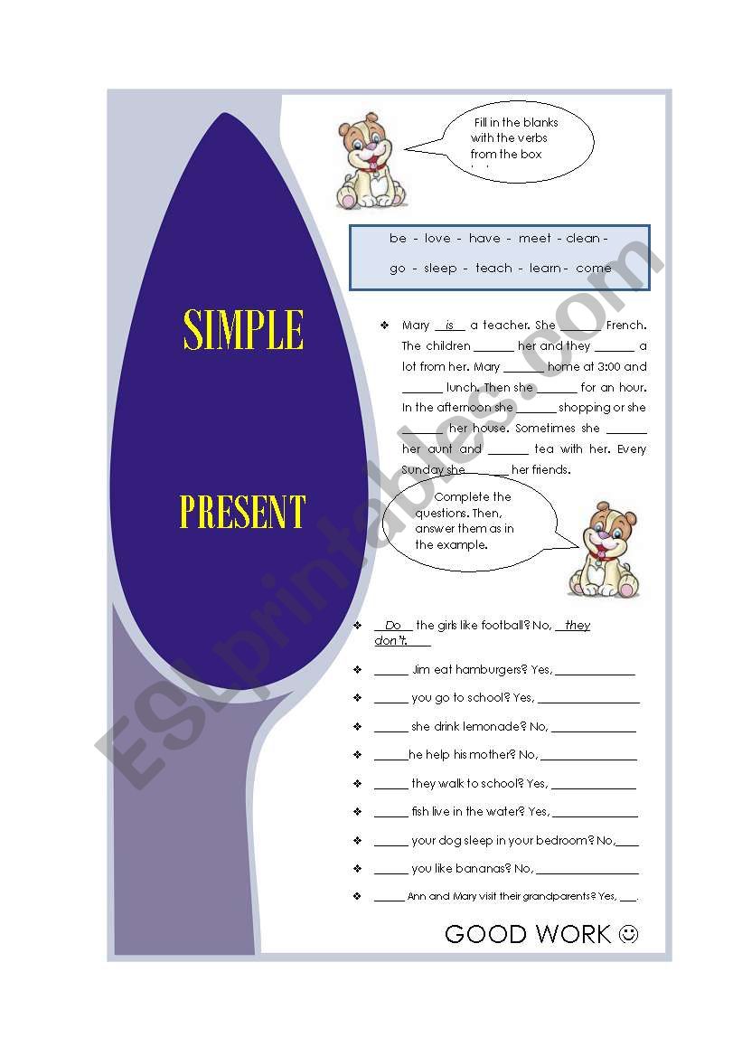 Simple Present worksheet