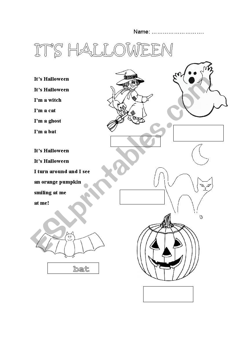 Its Halloween worksheet