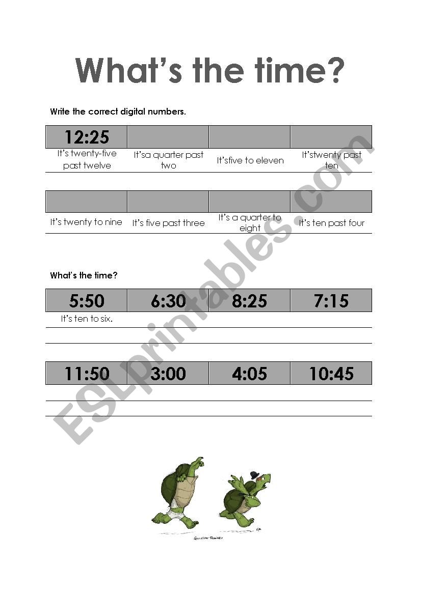 Whats the time? worksheet