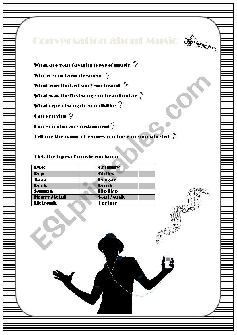 Conversation About Music worksheet