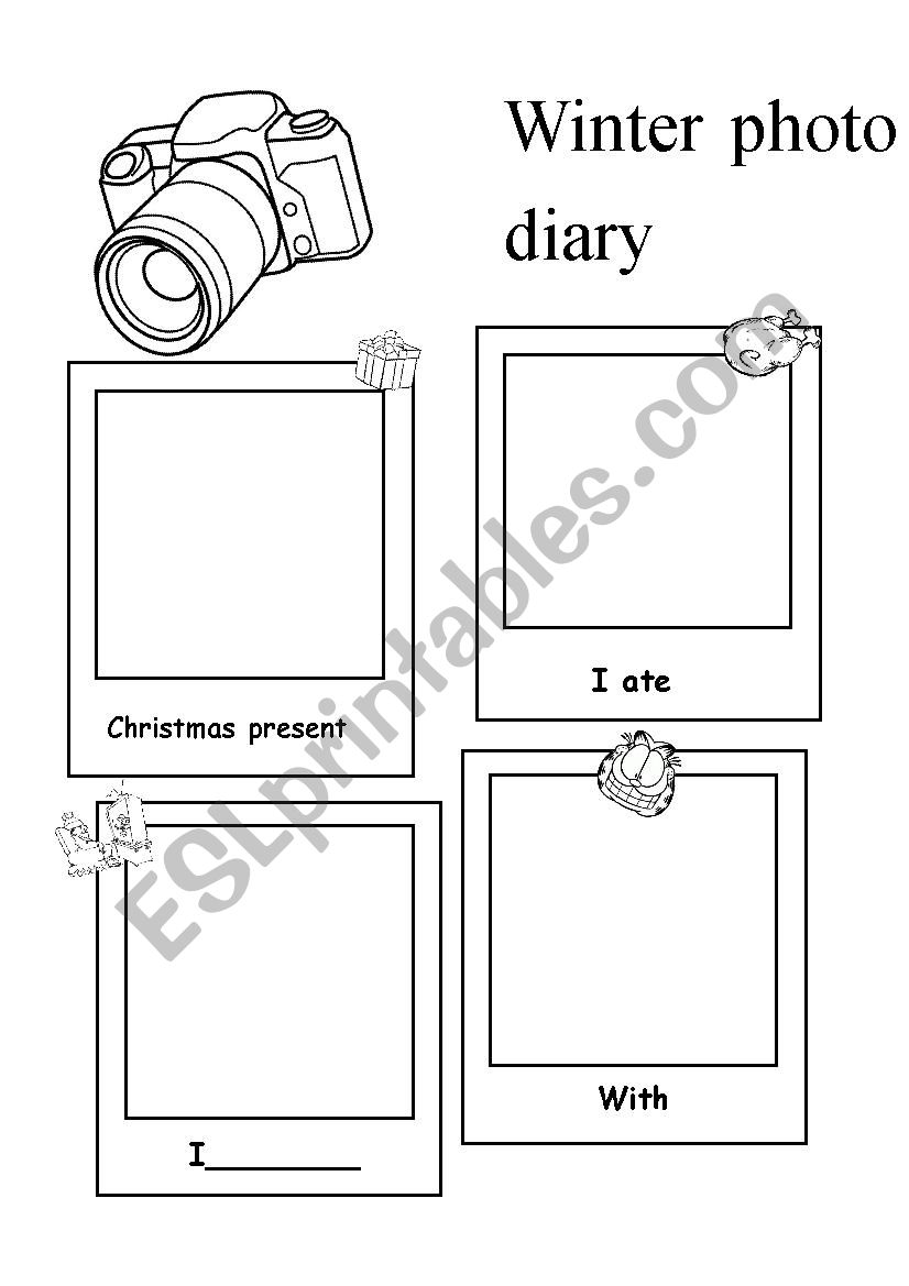 Winter holiday photo album worksheet