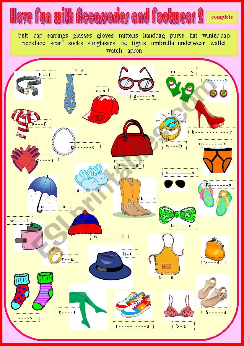 Vocab - Have Fun with Accessories and Footwear 2 