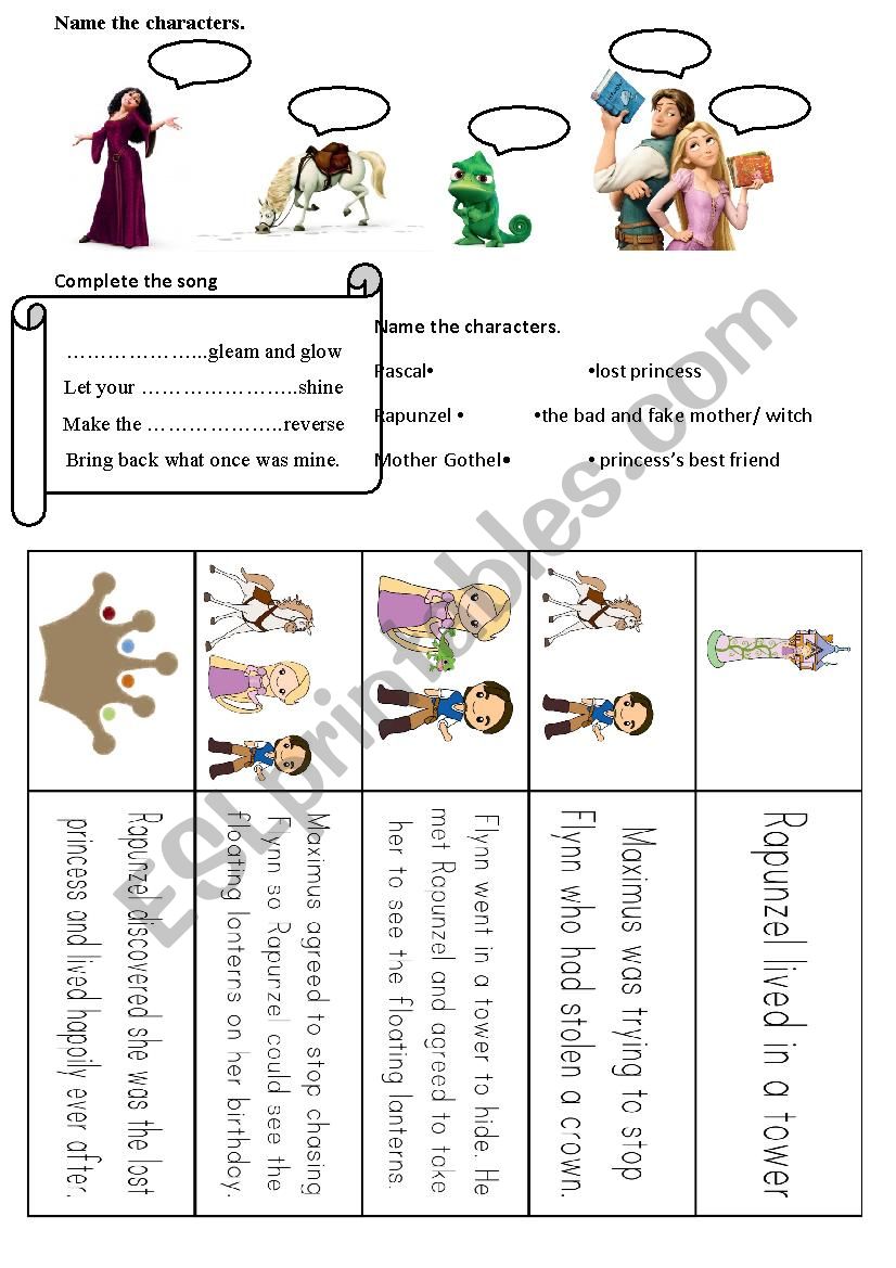 Rapunzel worksheet