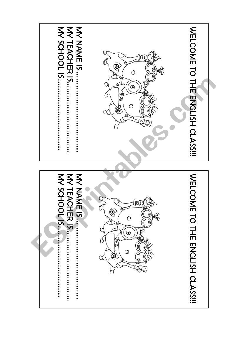 welcome to the english class worksheet