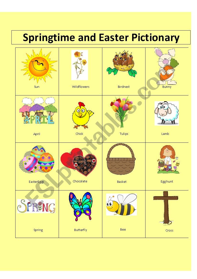 Easter Pictionary worksheet