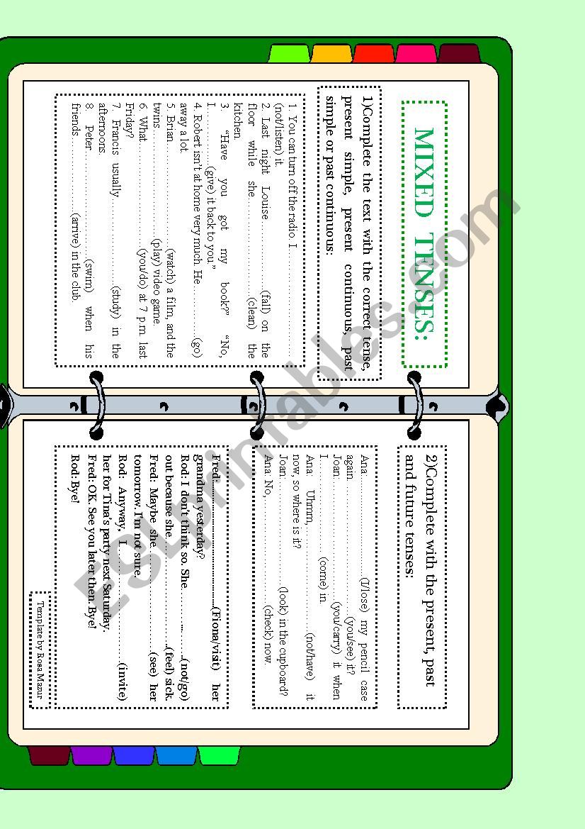 Mixed Tenses worksheet