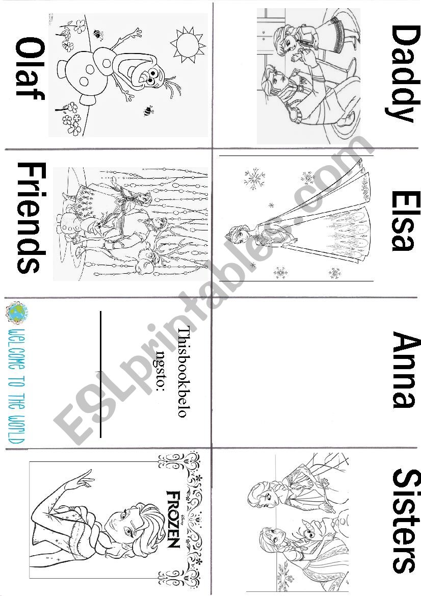 FROZEN MINIBOOK worksheet