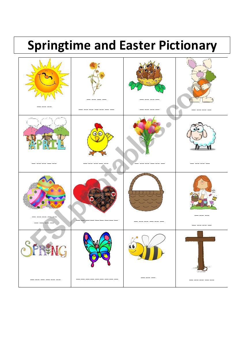 Easter Pictionary #2 worksheet