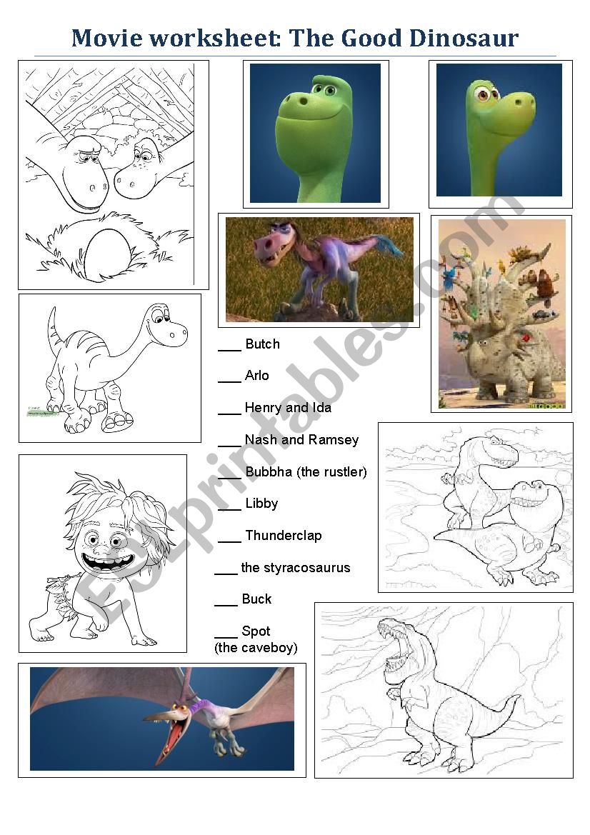 The Good Dinosaur worksheet