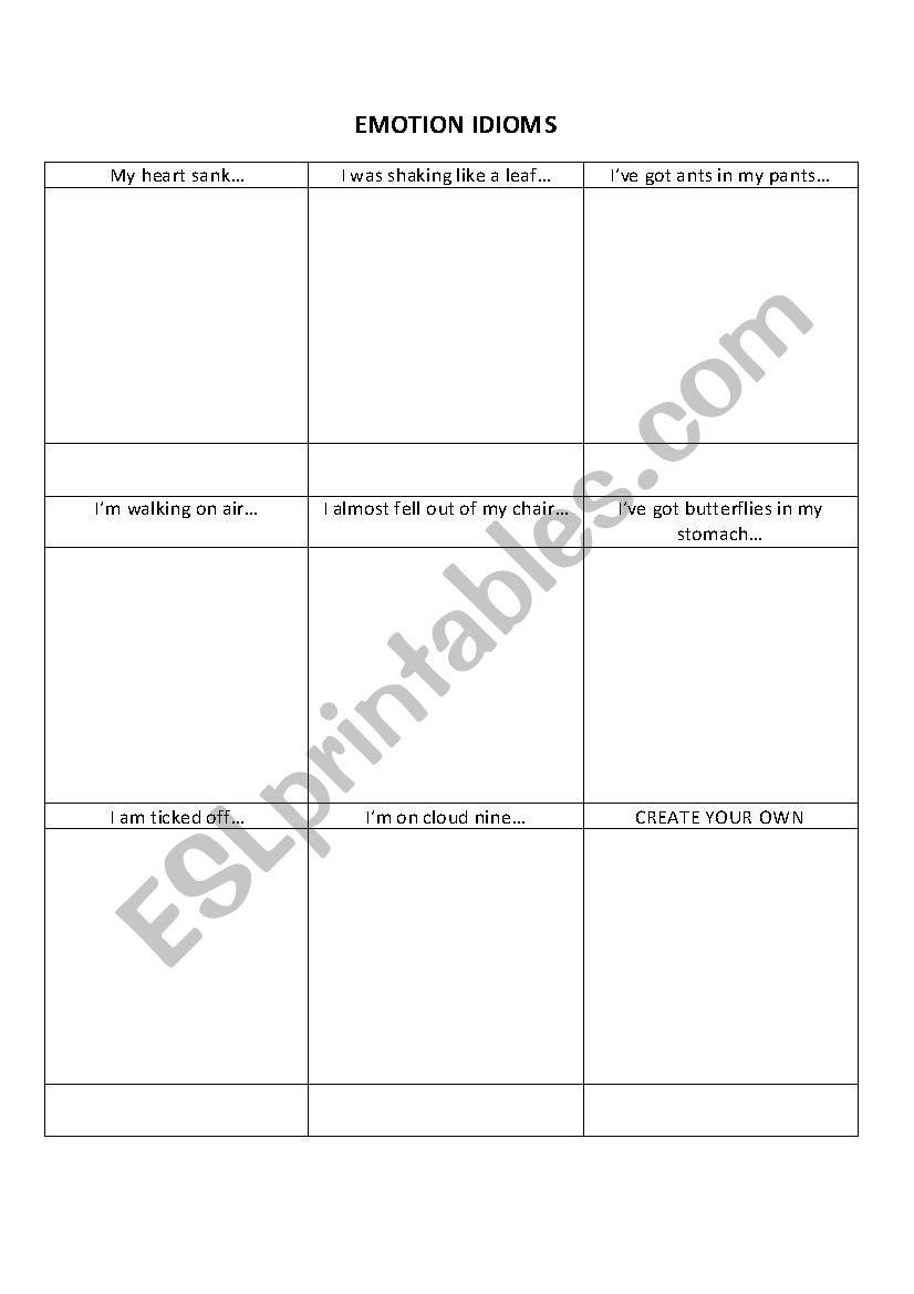 Drawing Idioms worksheet