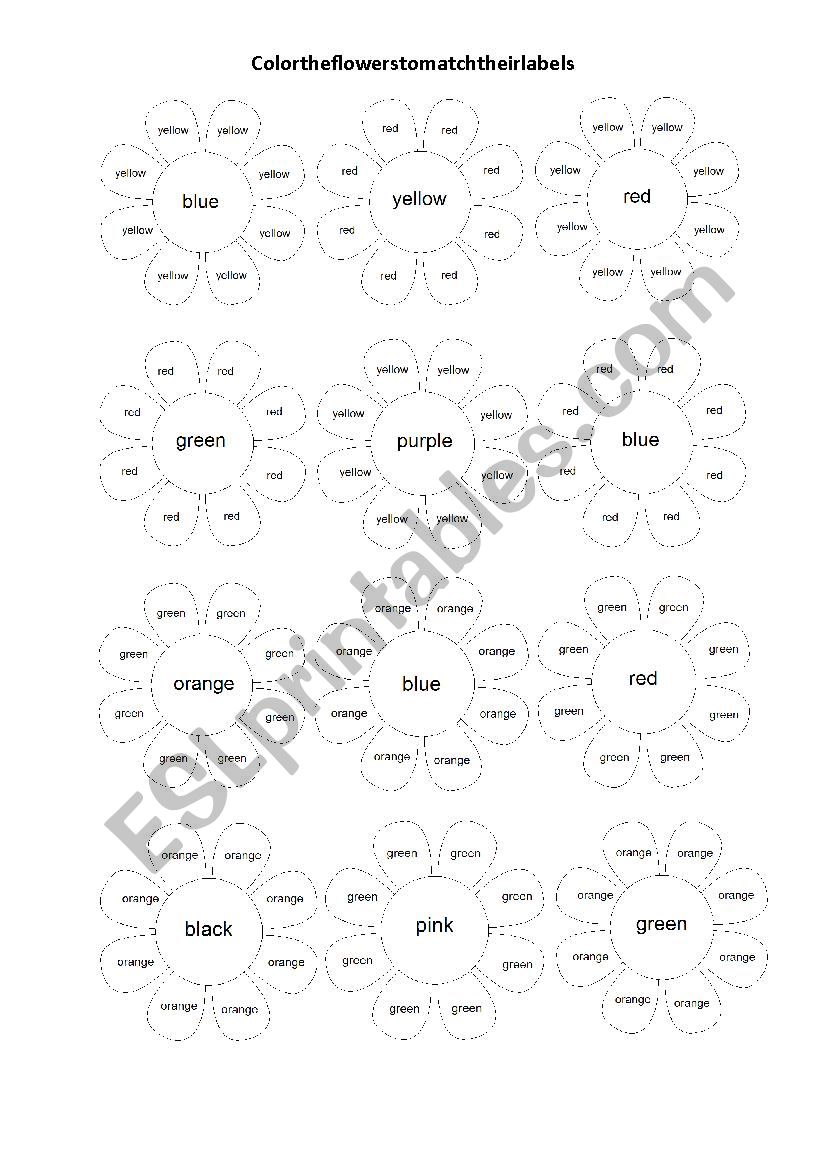 color the flowers worksheet