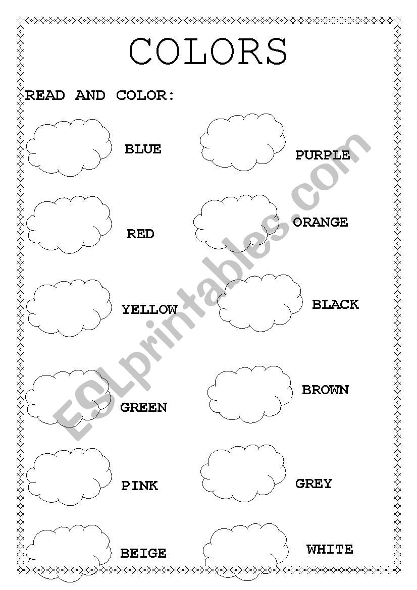 Colors worksheet