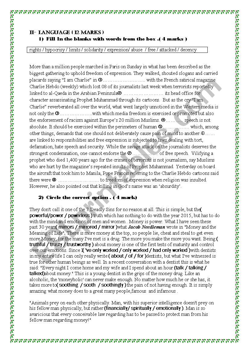Mid Term Test N1 n1  worksheet