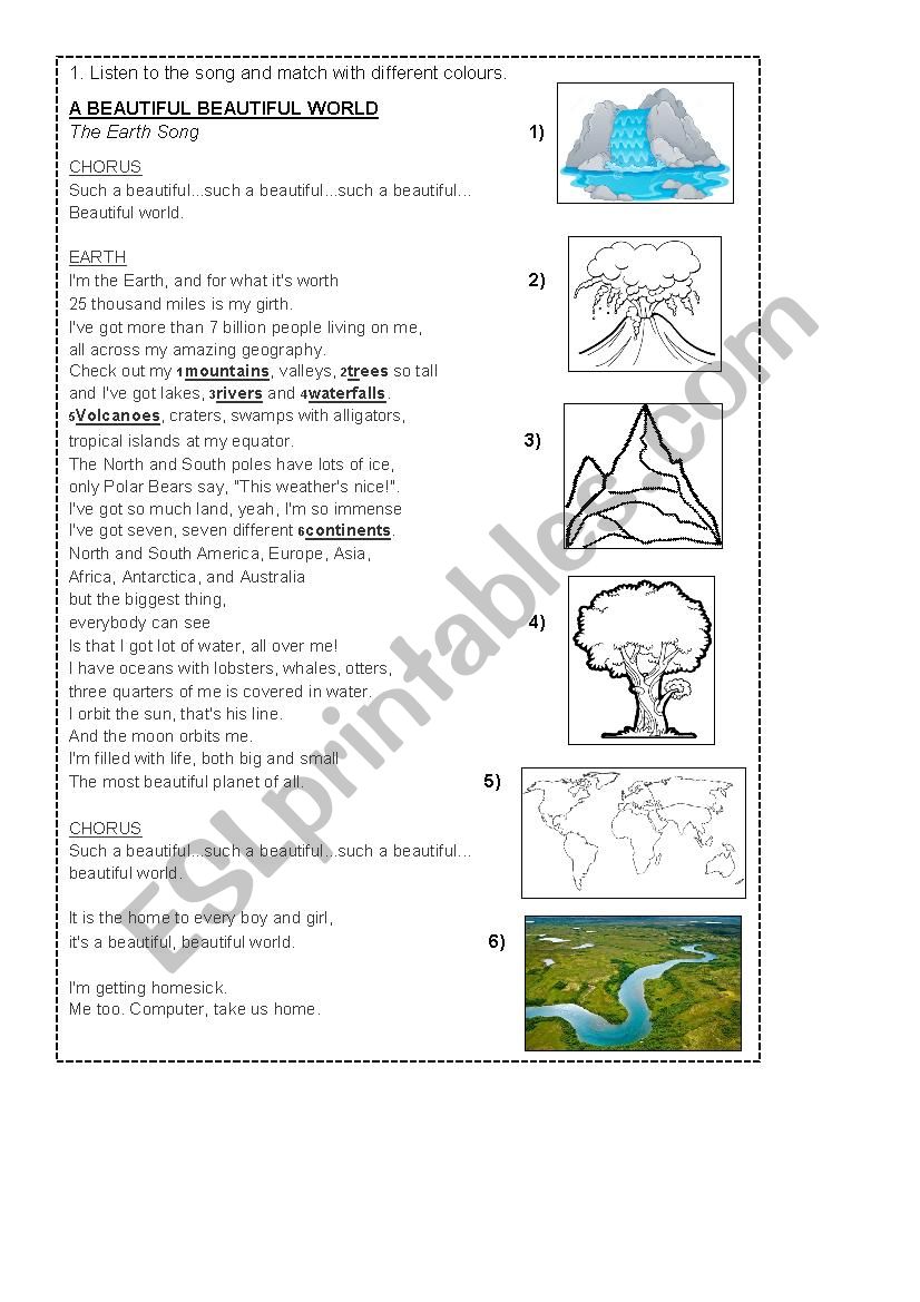 The Earth worksheet