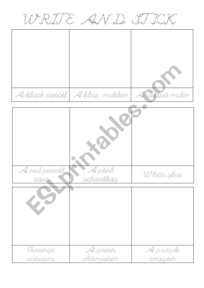 colors worksheet