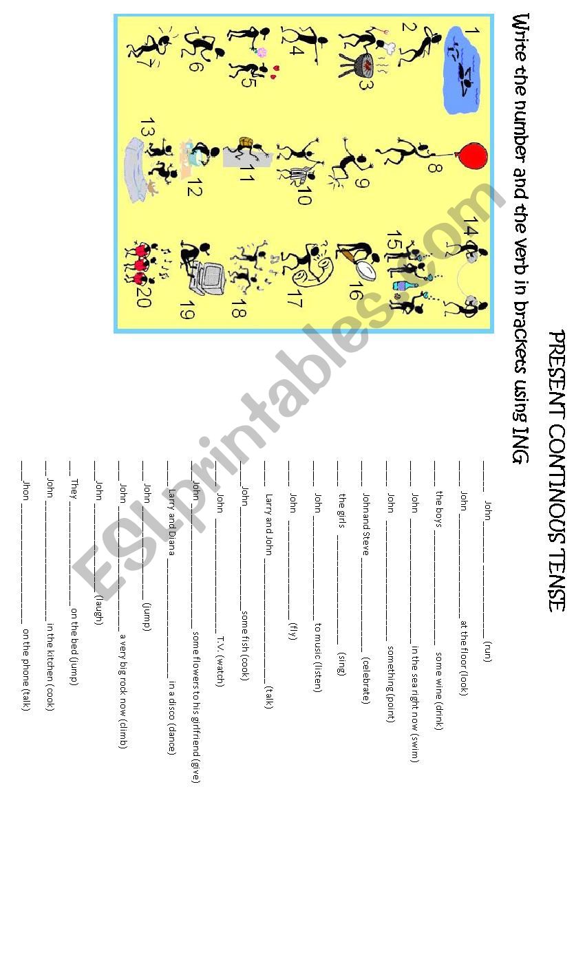 PRESENT CONTINUOUS TENSE worksheet