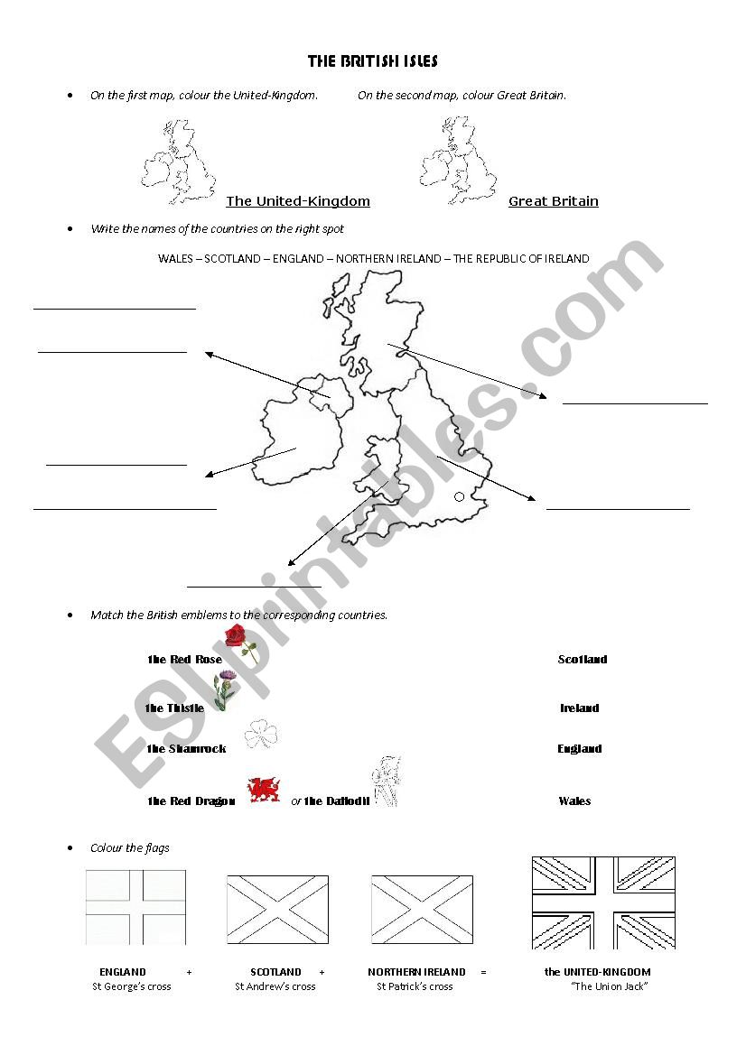 The British Isles worksheet