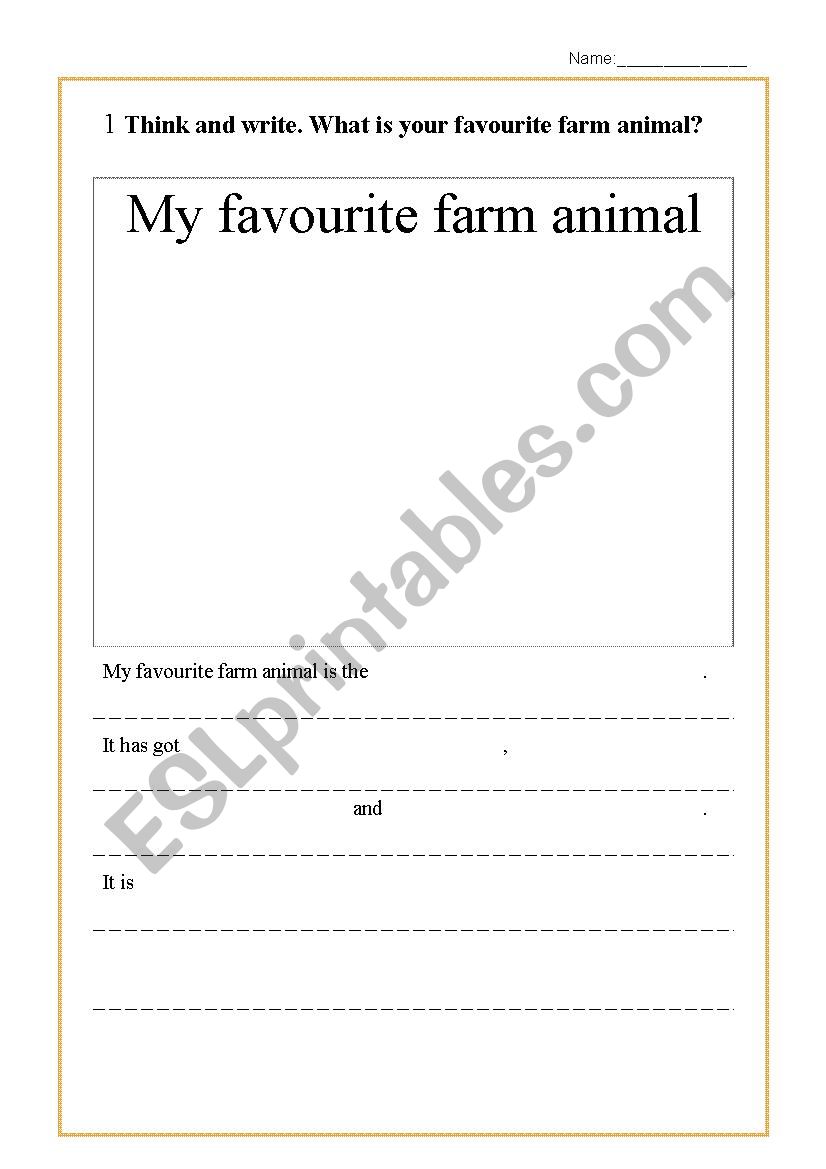 Favorite farm animals - ESL worksheet by piurmu