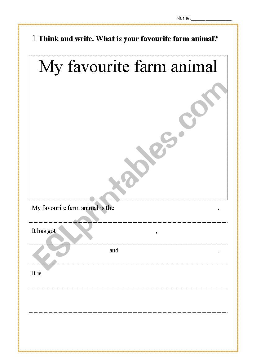 Favorite farm animals  worksheet