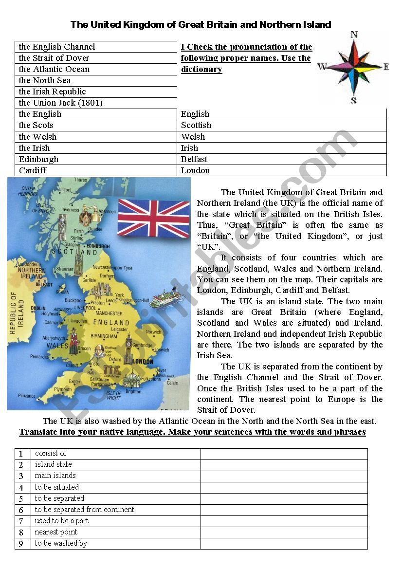 About Britain worksheet