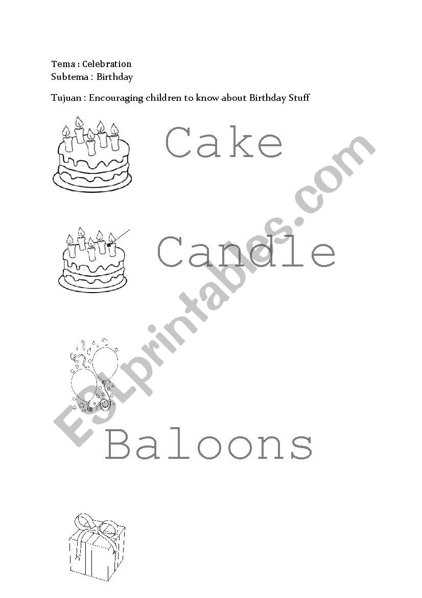 celebration worksheet