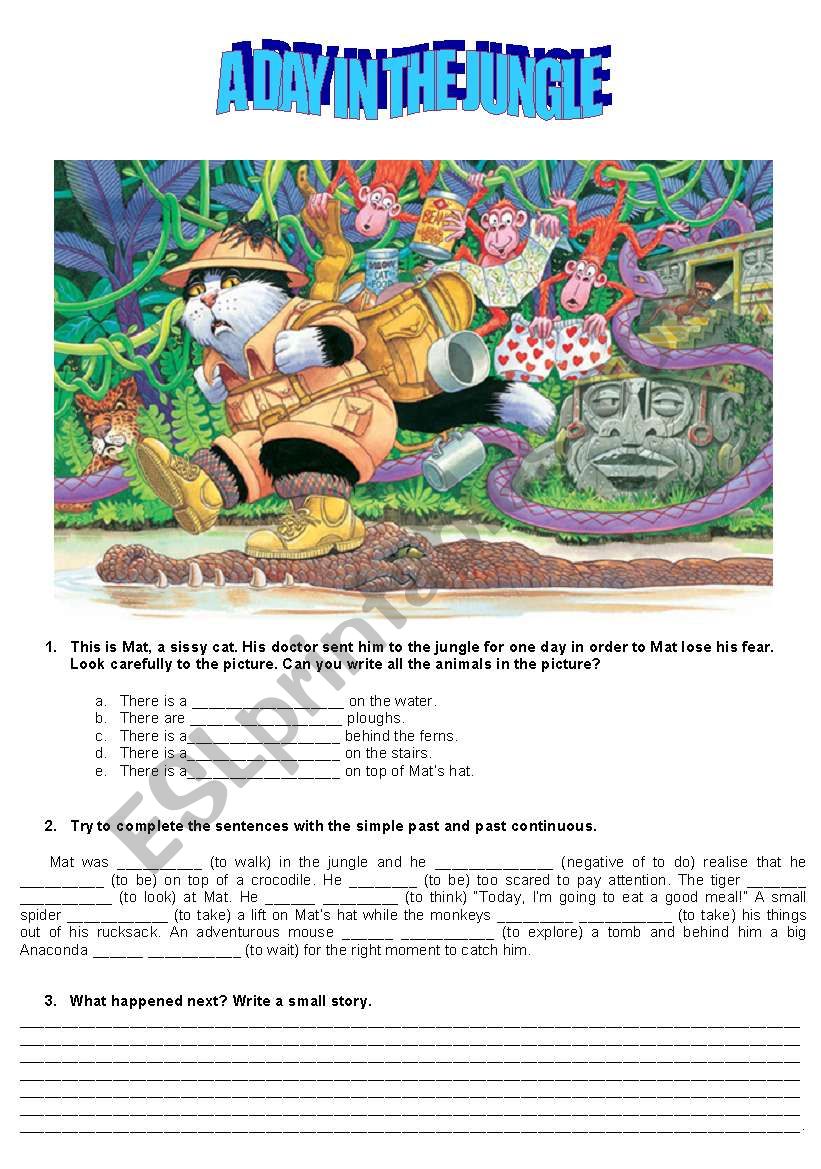 A DAY IN THE JUNGLE worksheet