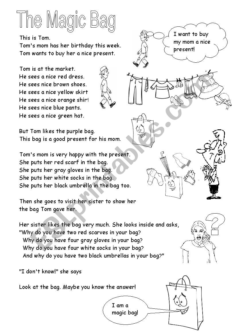 The Magic Bag worksheet