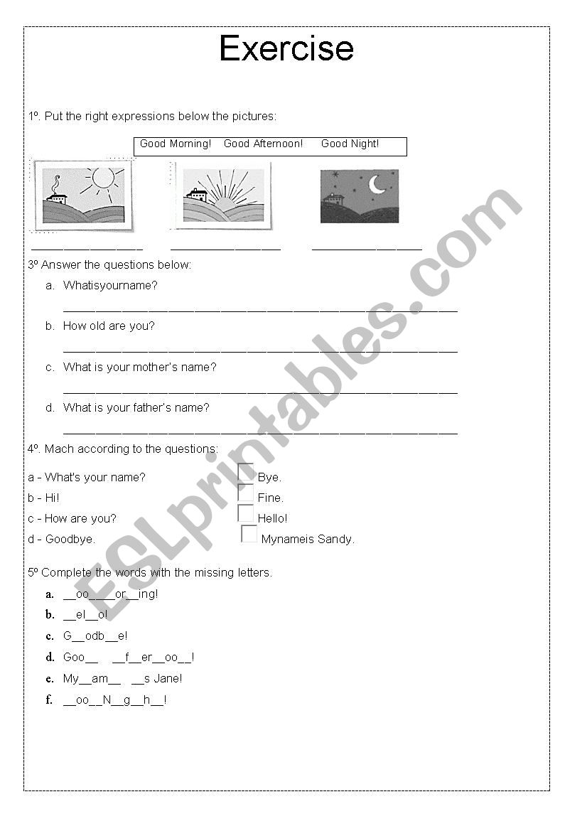 Exercise for beginners  worksheet