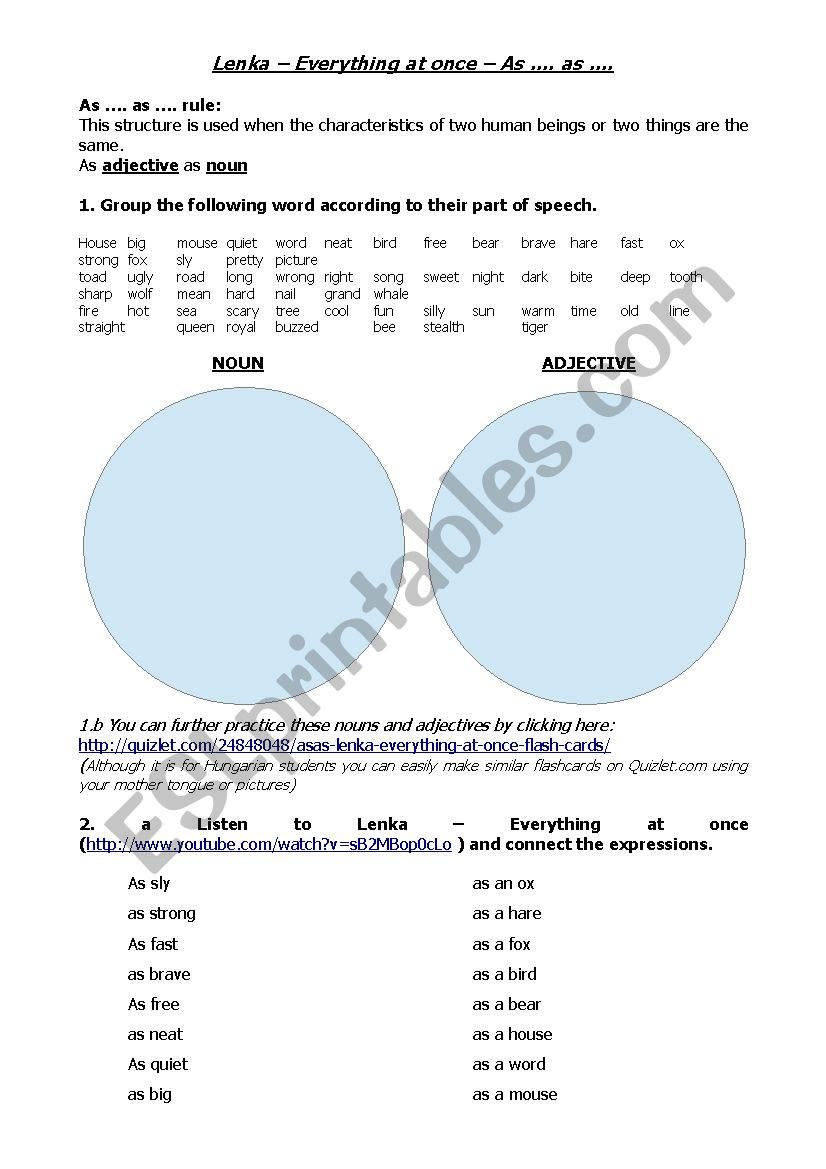 as worksheet