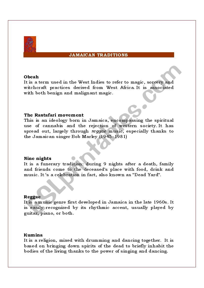 Jonkanoo: Give the definition worksheet