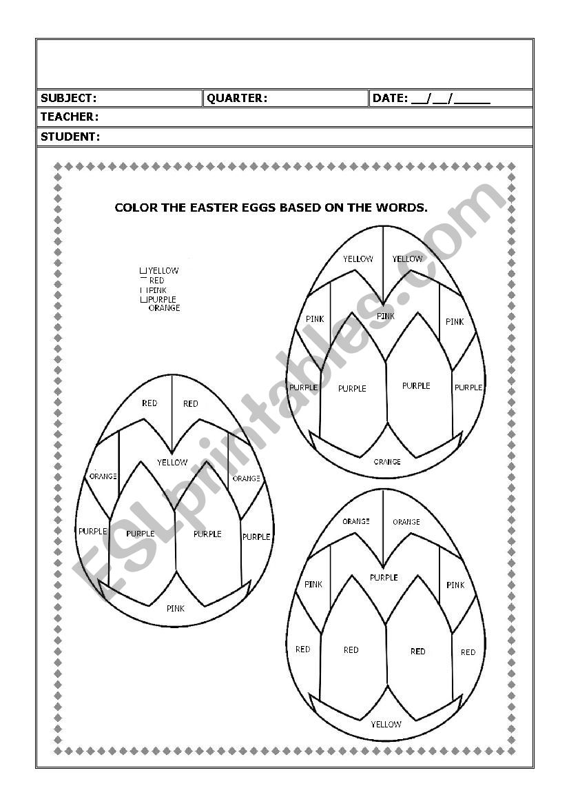 Easter  worksheet