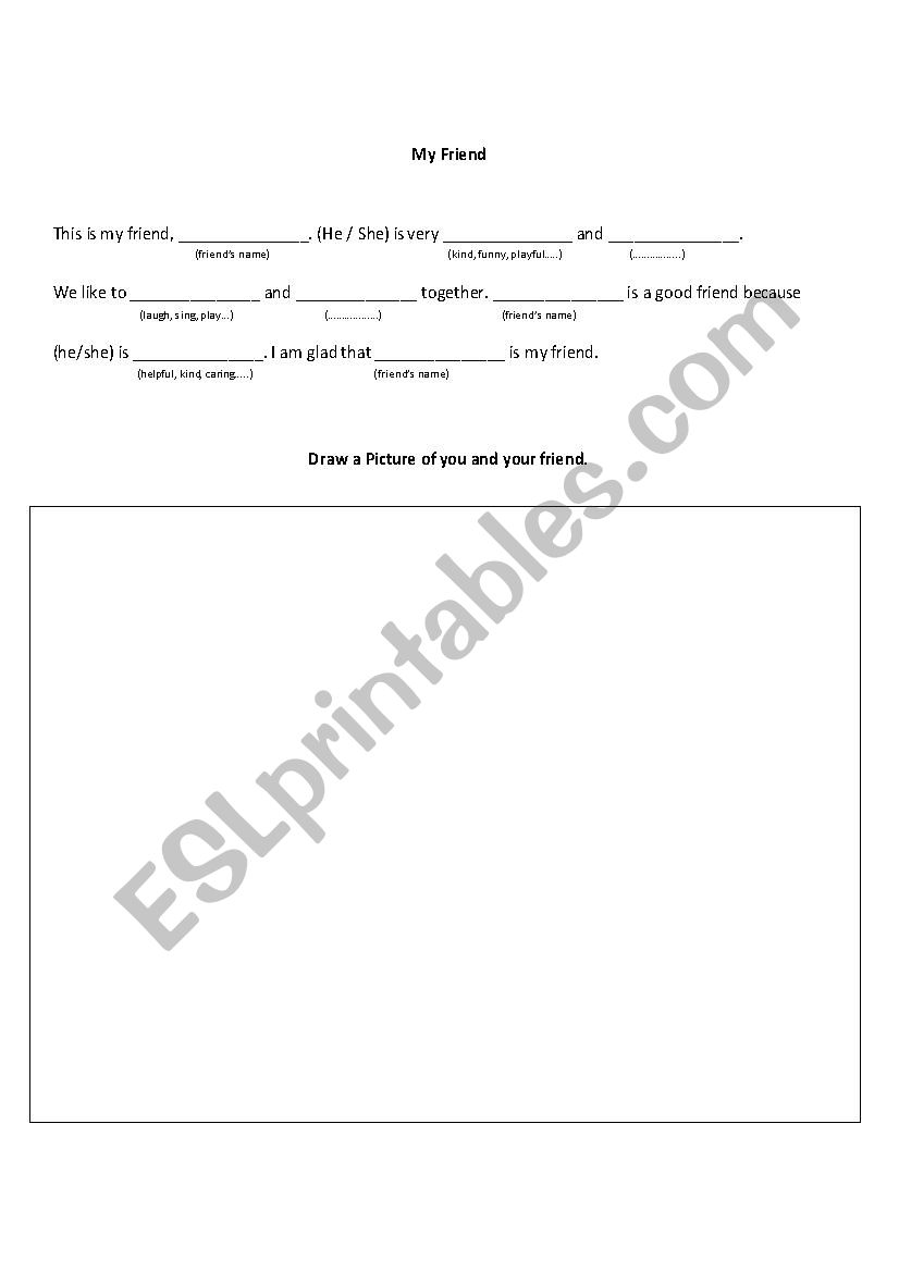 Friends Worksheet worksheet