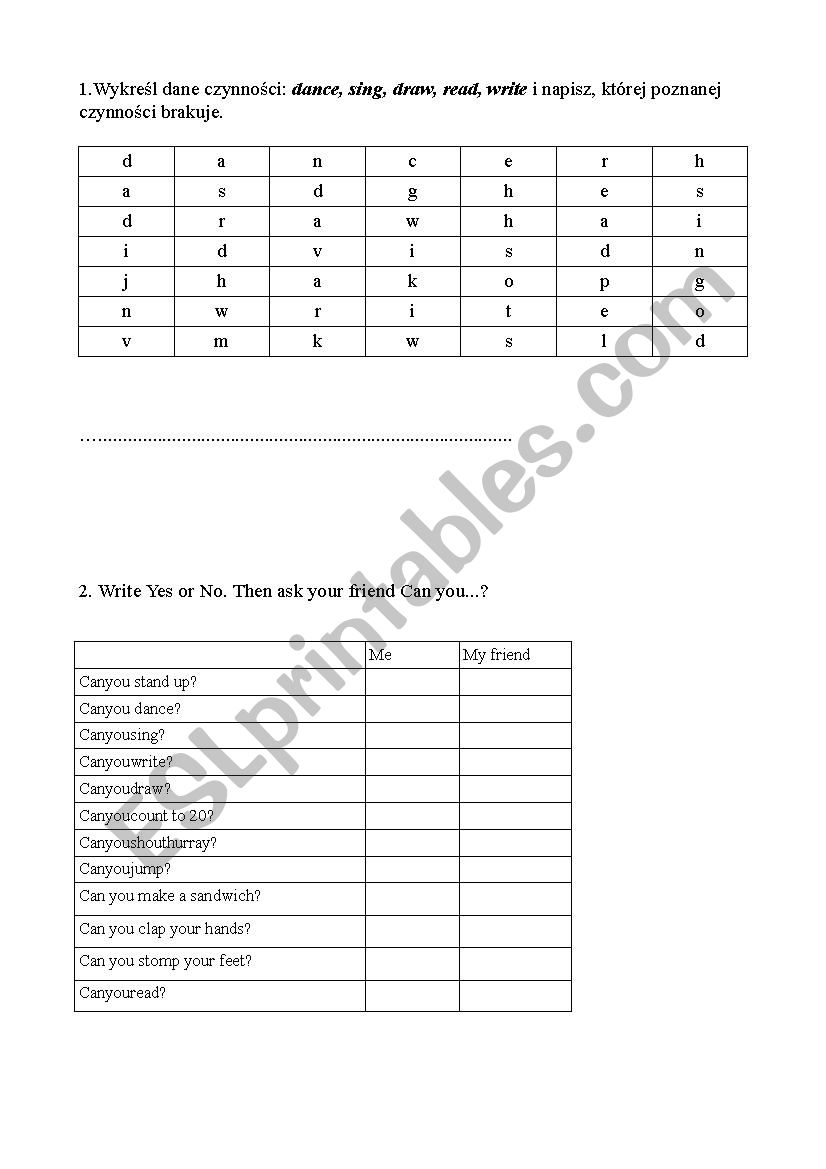 Can you... worksheet