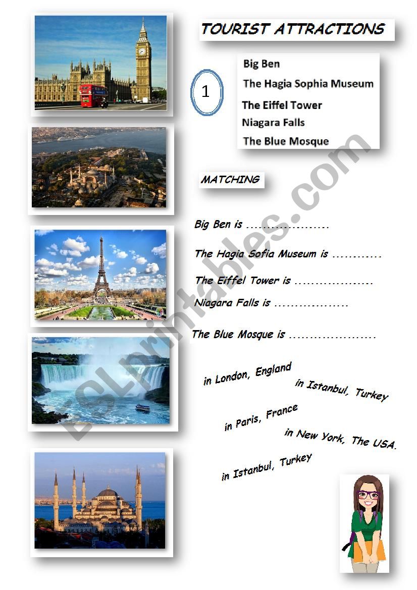 Tourist Attraction worksheet