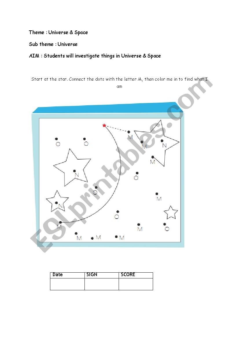 universe and space worksheet