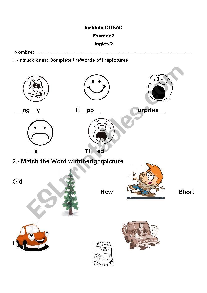 Emotions worksheet
