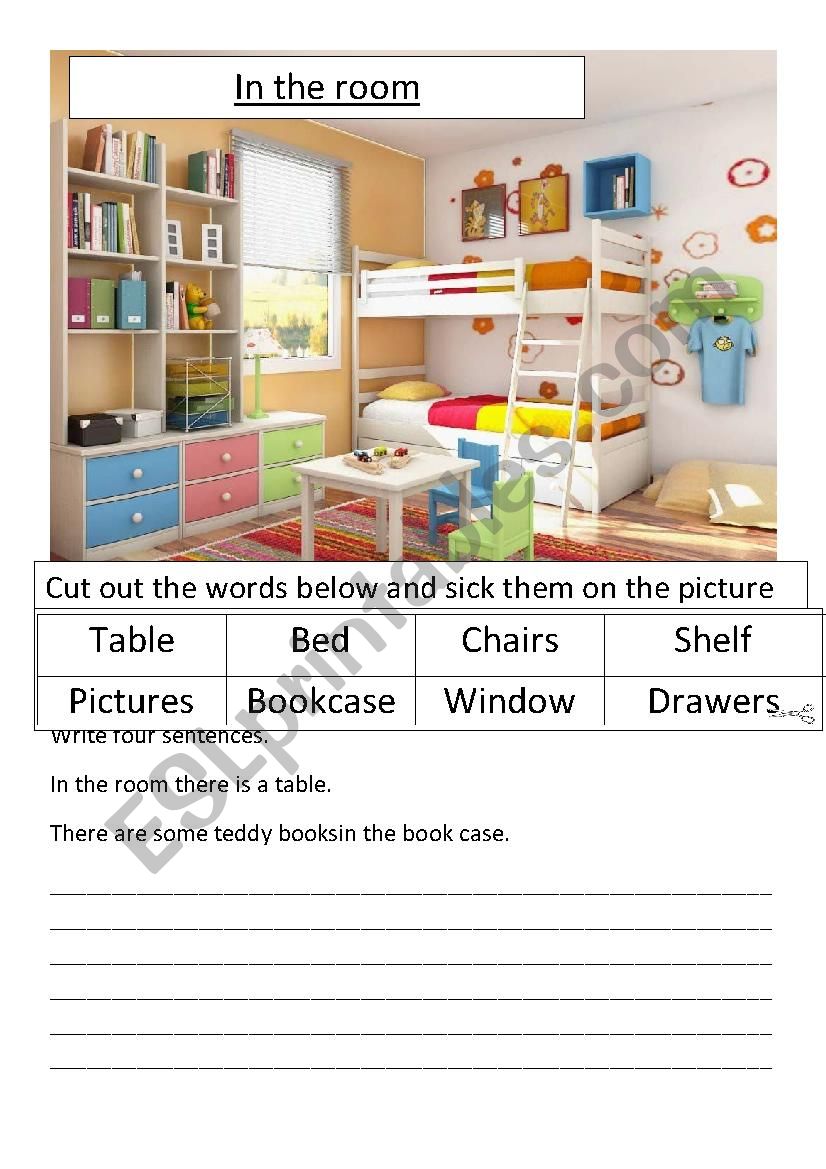 in the room worksheet