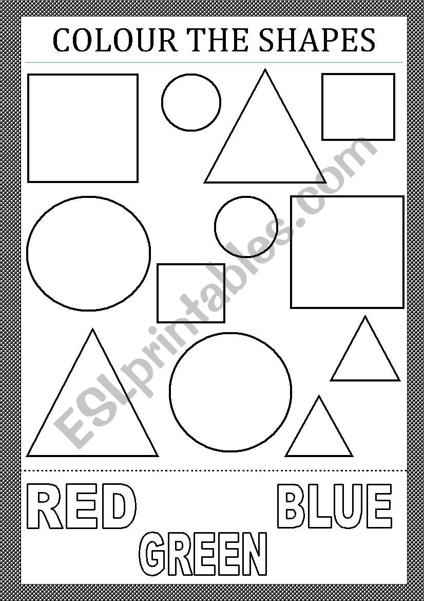 Colour the shapes worksheet
