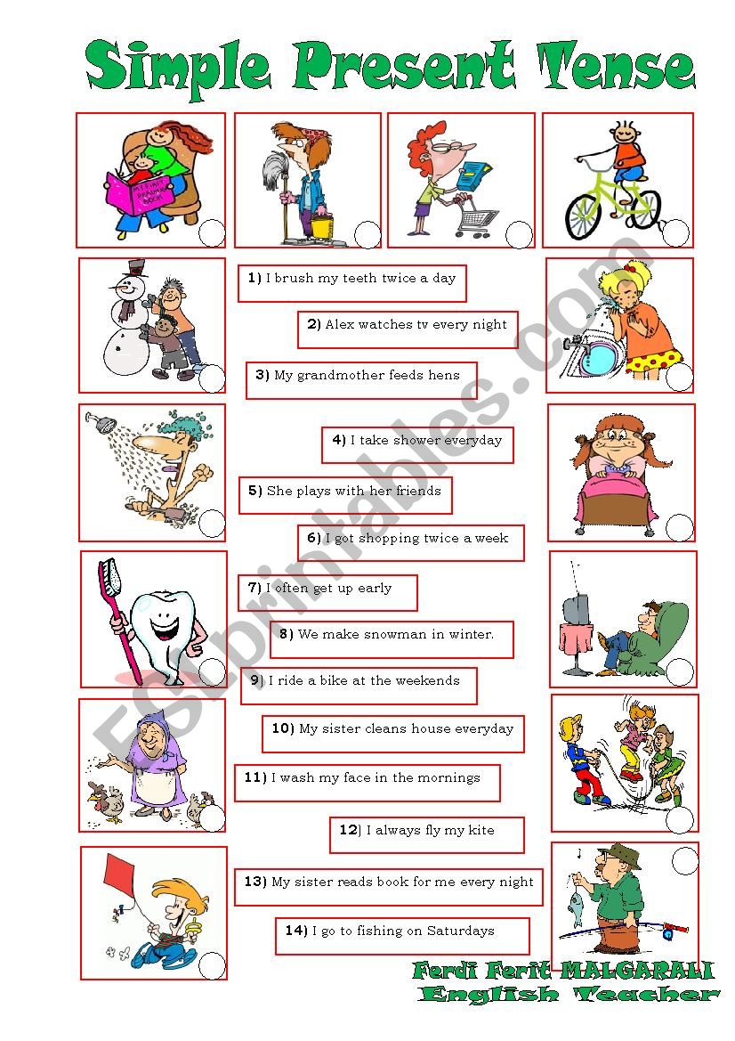 present tense worksheet