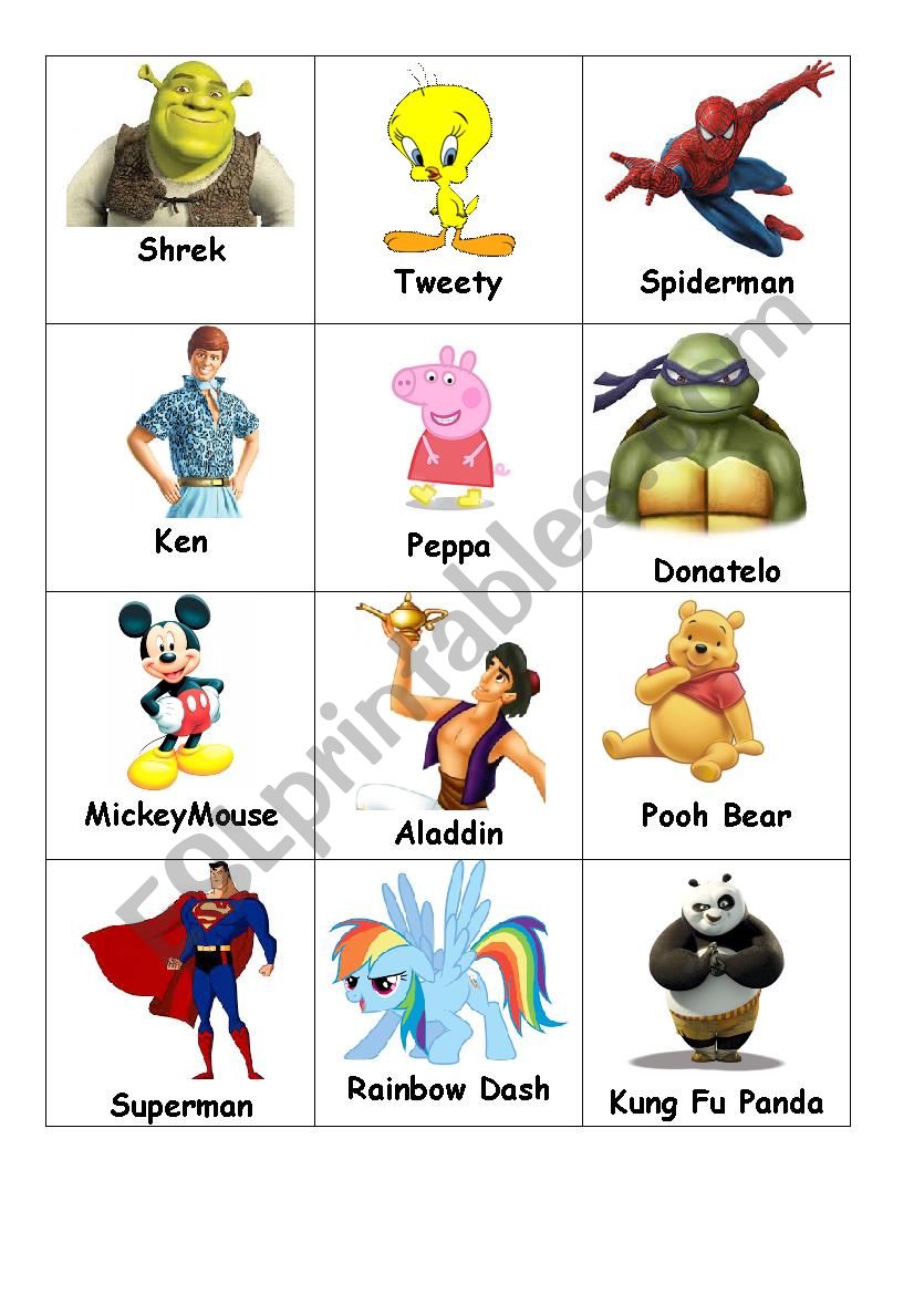 Famous Characters - Part 1 worksheet