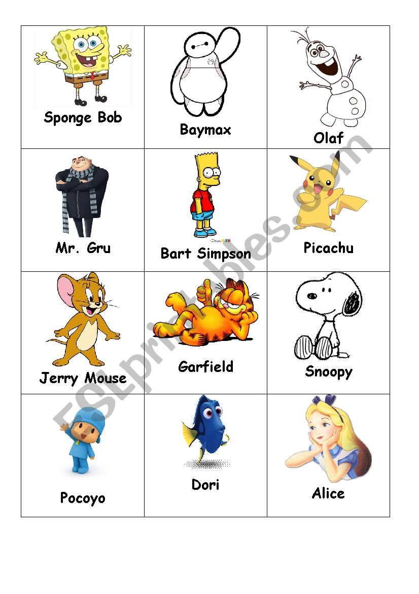 Famous Characters - Part 2 worksheet