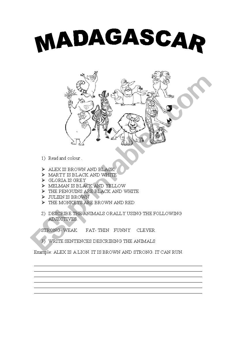 Madagascar worksheet