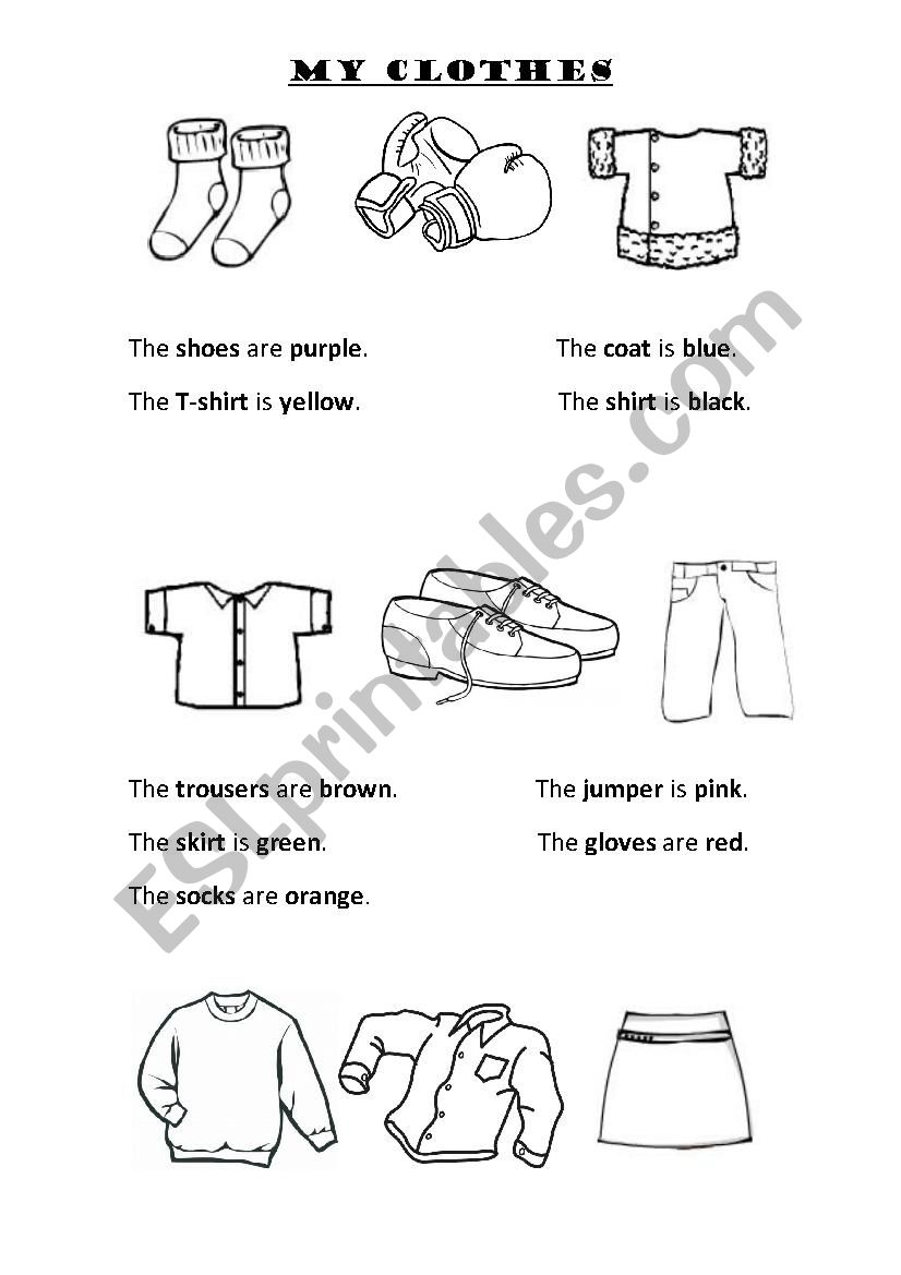 Clothes and colours - ESL worksheet by omedici