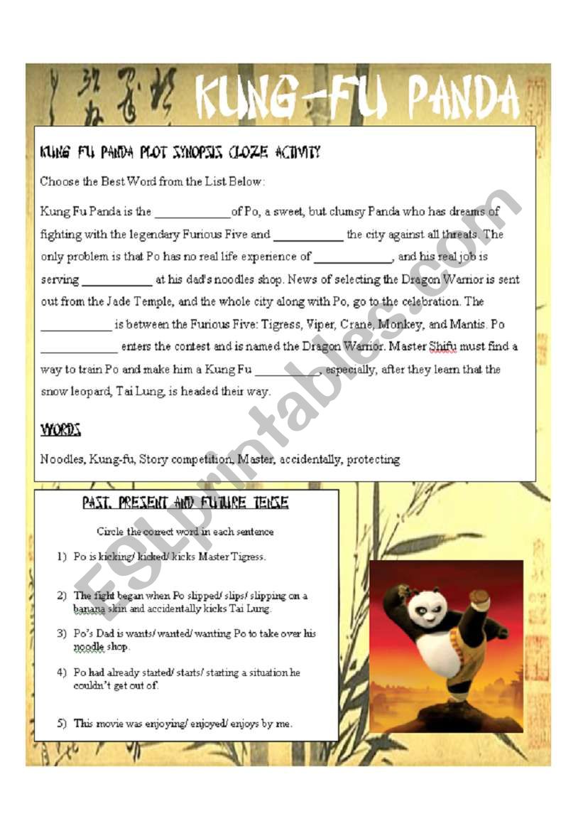 Kung-Fu Panda Synopsis Cloze Exercise