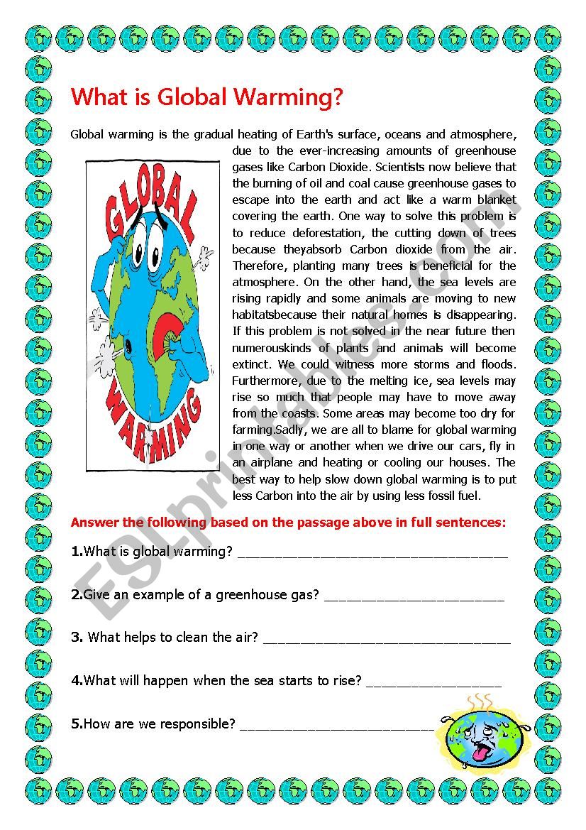 What is Global Warming? worksheet