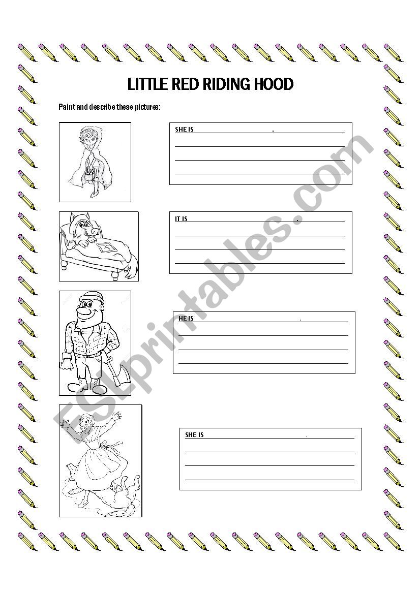 Little red riding hood worksheet