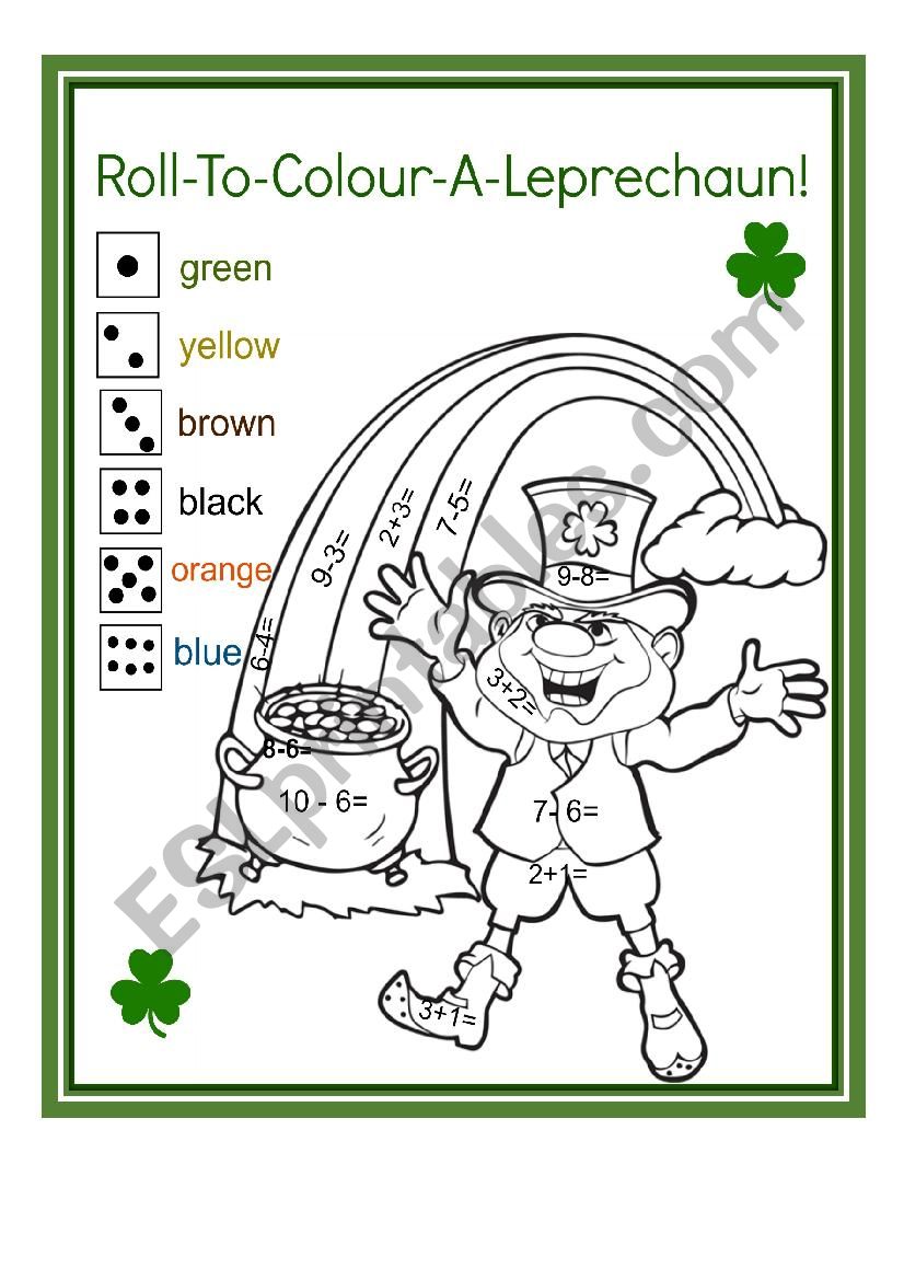St. Patrick´s Day - Roll and colour a Leprechaun.