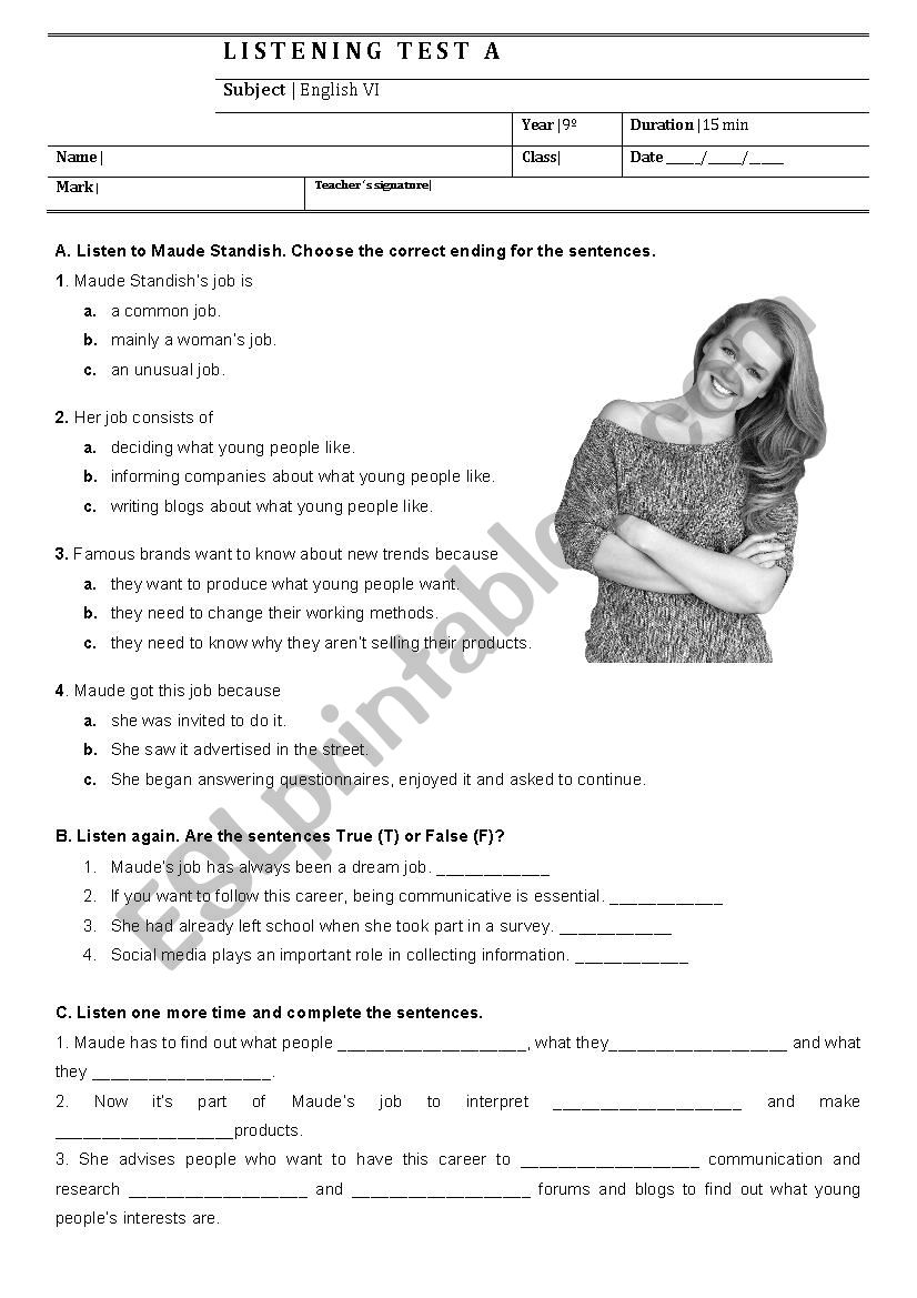 Unusual Jobs worksheet